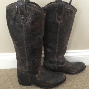Frye boots brown, distressed